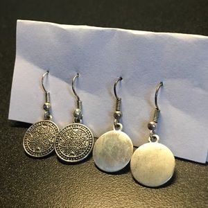 Silver pendant earrings